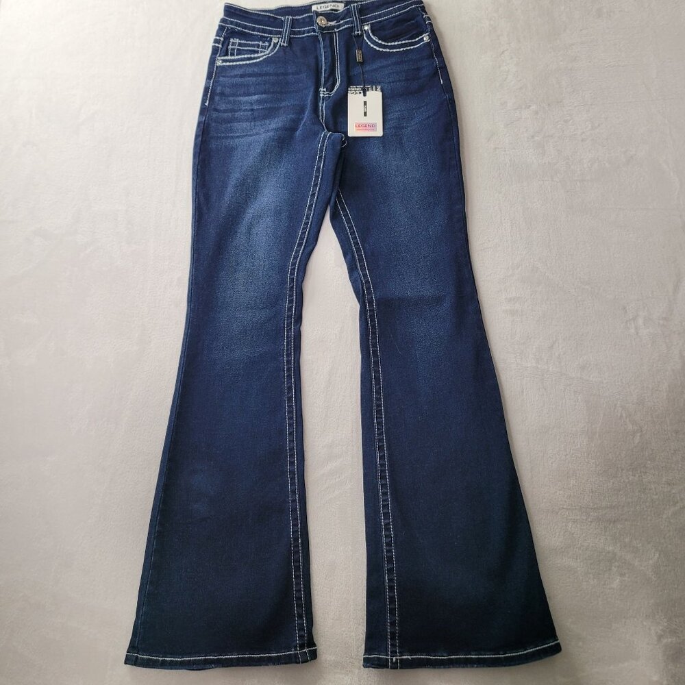 Legend Women's Dark Blue Flare Denim Jeans Size 9 NWT